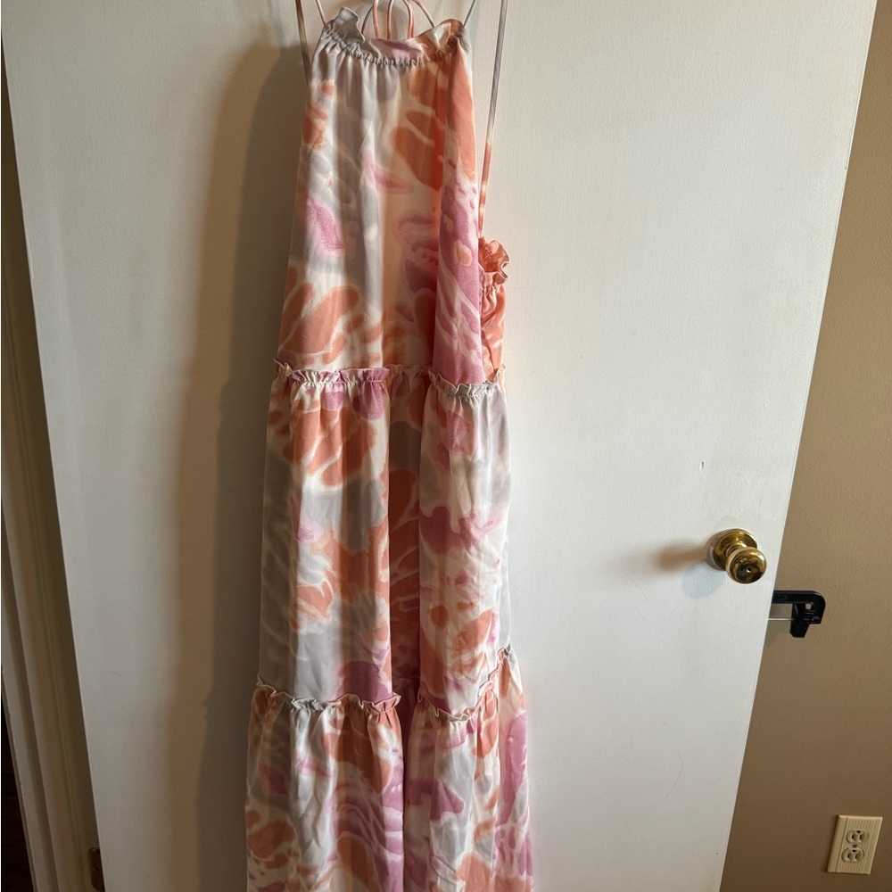 Pink and Orange Maxi Dress